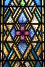 France, Allier (03), Vichy, église Notre-Dame-des-Malades et église Saint-Blaise, vitraux réalisés par les frères Mauméjean en 1933, détail