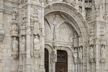 Portugal, Lisbon, Belem, Hieronymites Monastery (Mosteiro dos Jeronimos), listed as World Heritage by UNESCO, Santa Maria church south portal