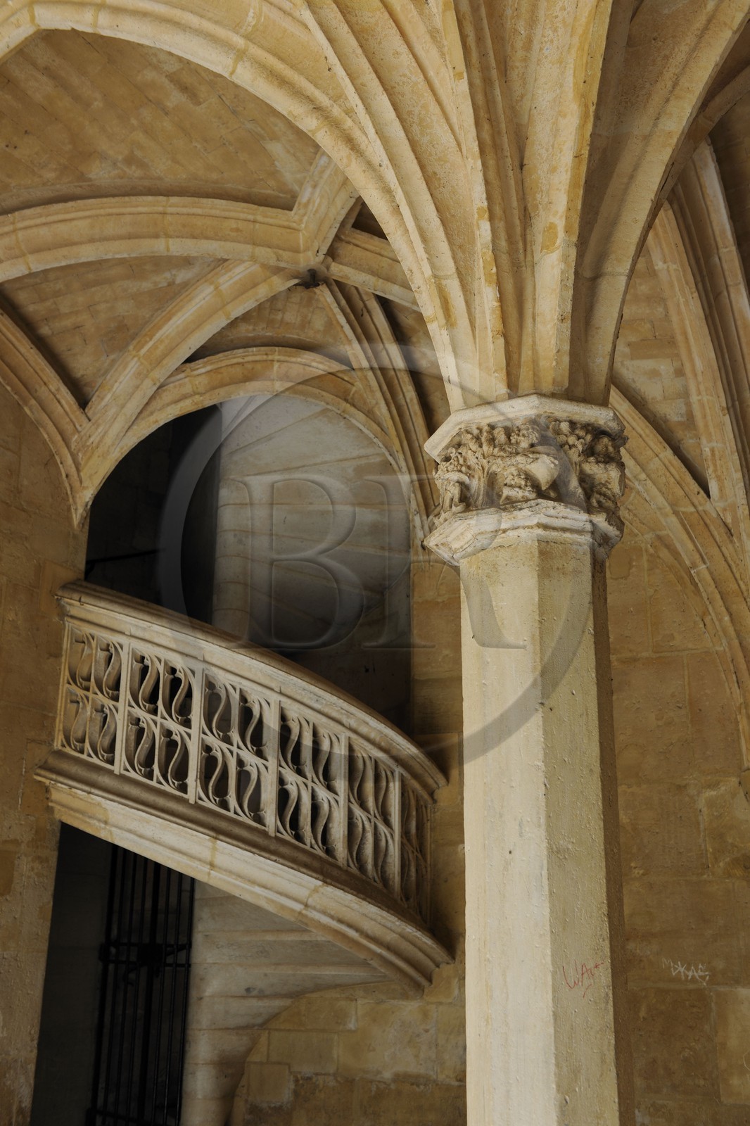 France, Paris (75), musée du Moyen-Age, ancien hôtel de Cluny, escalier de la chapelle