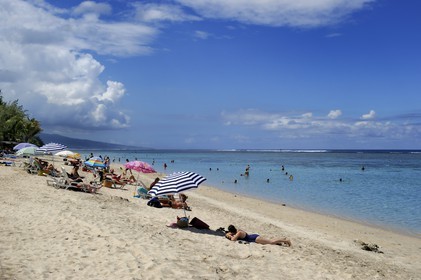 France, île de la Réunion, la Cote Ouest, plage du lagon de Saint-Gilles-Les-Bains à l'Ermitage-les-Bains