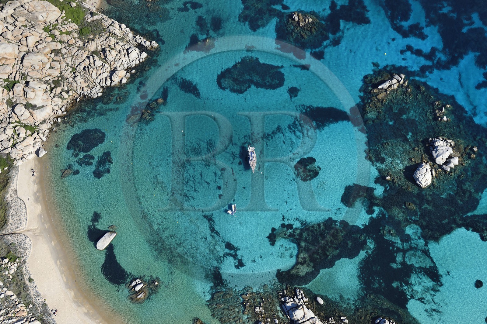 France, Corse du Sud, Bonifacio, Lavezzi Islands Nature Reserve (aerial view)