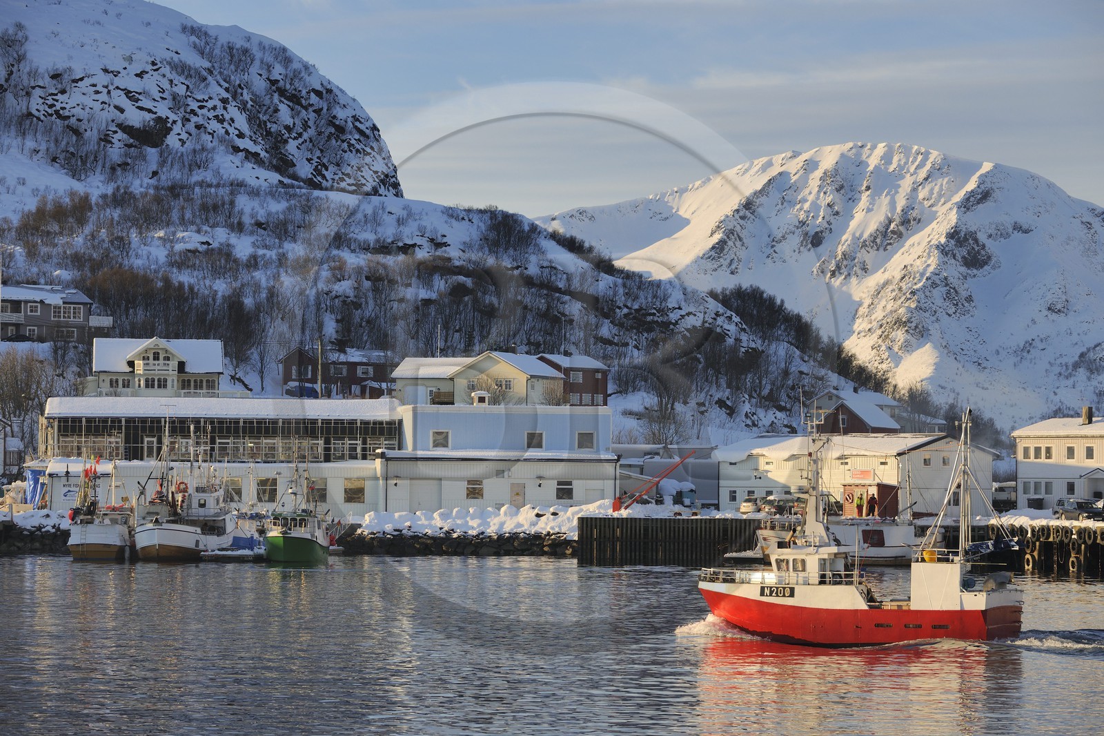 Norvège, Nordland, iles des Westeralen, port de Myre