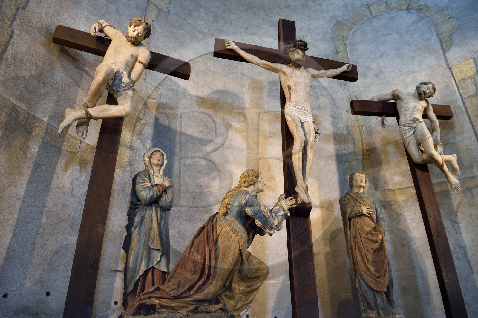 France, Meurthe-et-Moselle (54), Briey, église Saint-Gengoult, le Calvaire attribuée au sculpteur Ligier Richier (XVIème siècle)