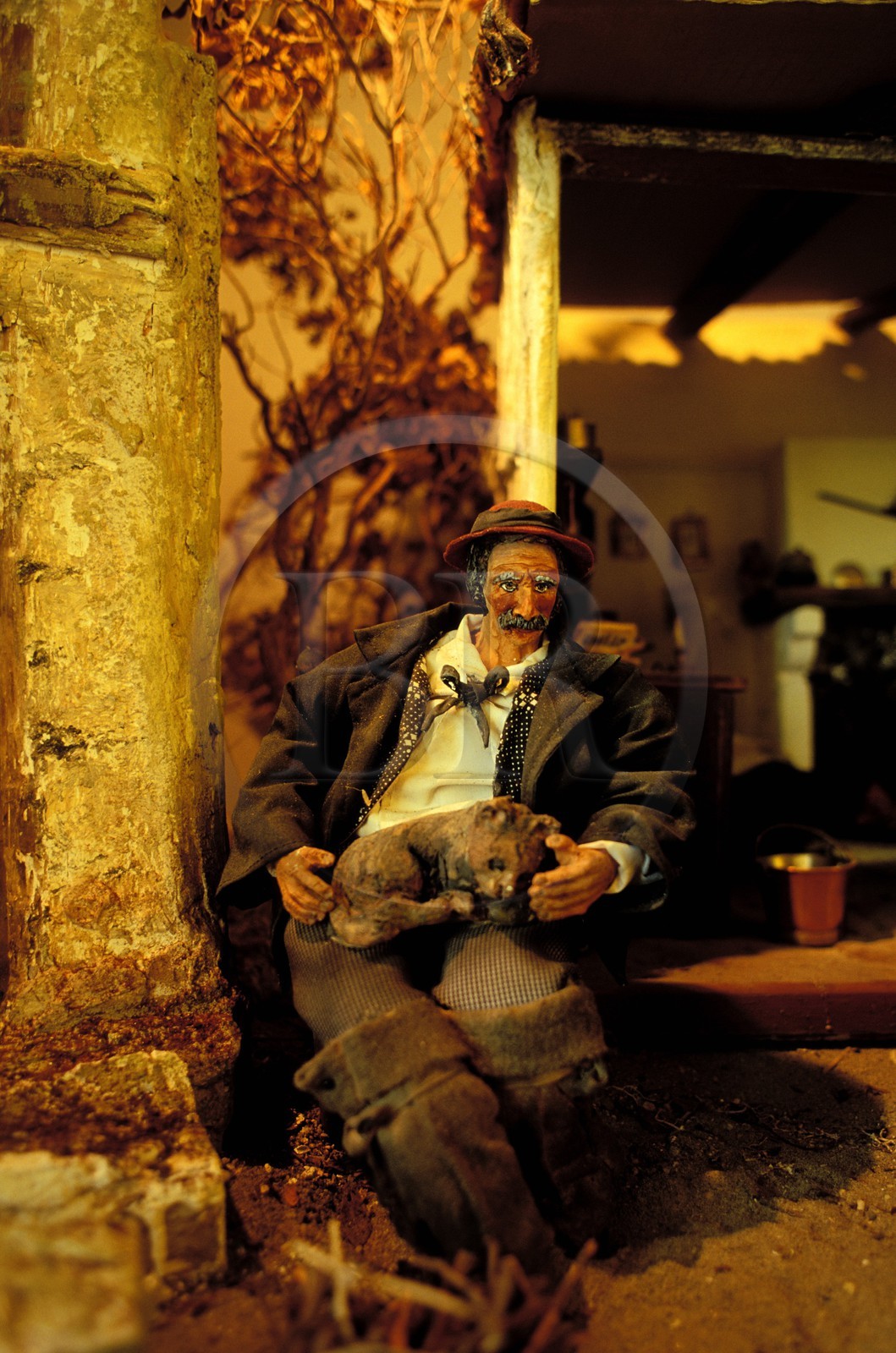 France, Bouches du Rhone, Les Baux de Provence village, labelled Les Plus Beaux Villages de France (The Most Beautiful Villages of France), ornamental figure museum