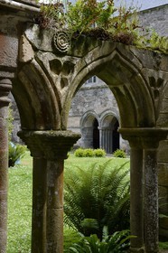 France, Côtes-d'Armor (22), étape sur le chemin de Saint-Jacques de Compostelle, Paimpol, abbaye de Beauport du XIIIe siècle, le cloitre