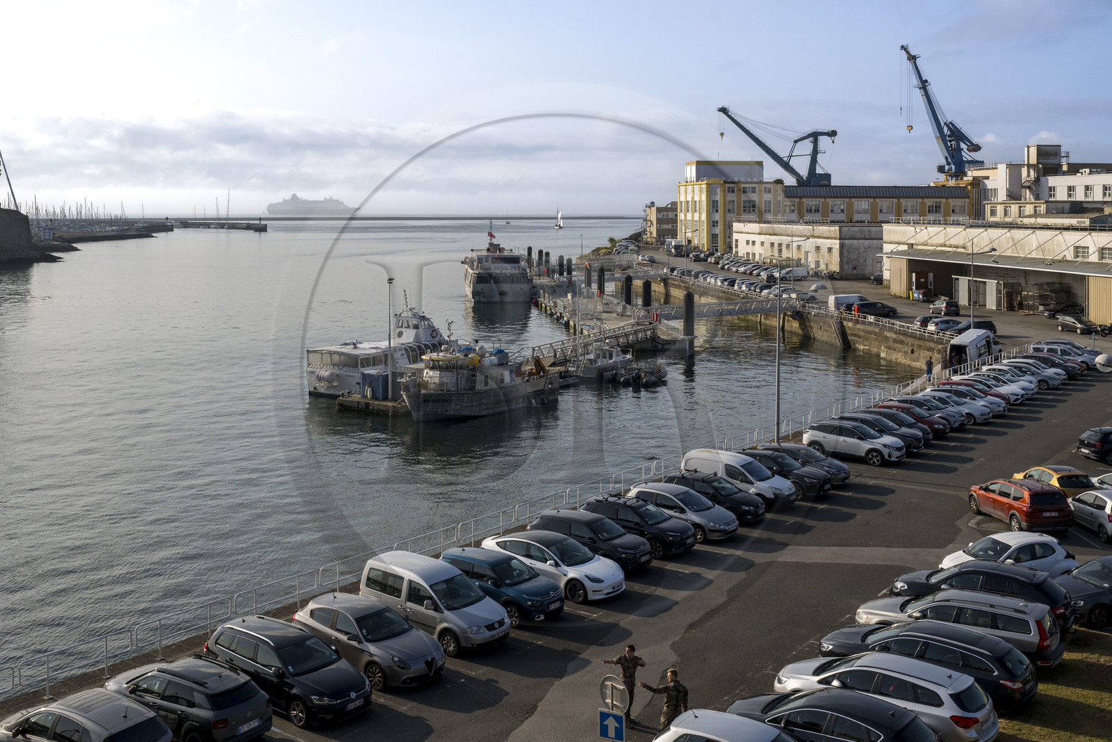 France, Finistère, Brest, the arsenal, the military port is a naval base of the French Navy, Naval Group buildings in Rade-Abri