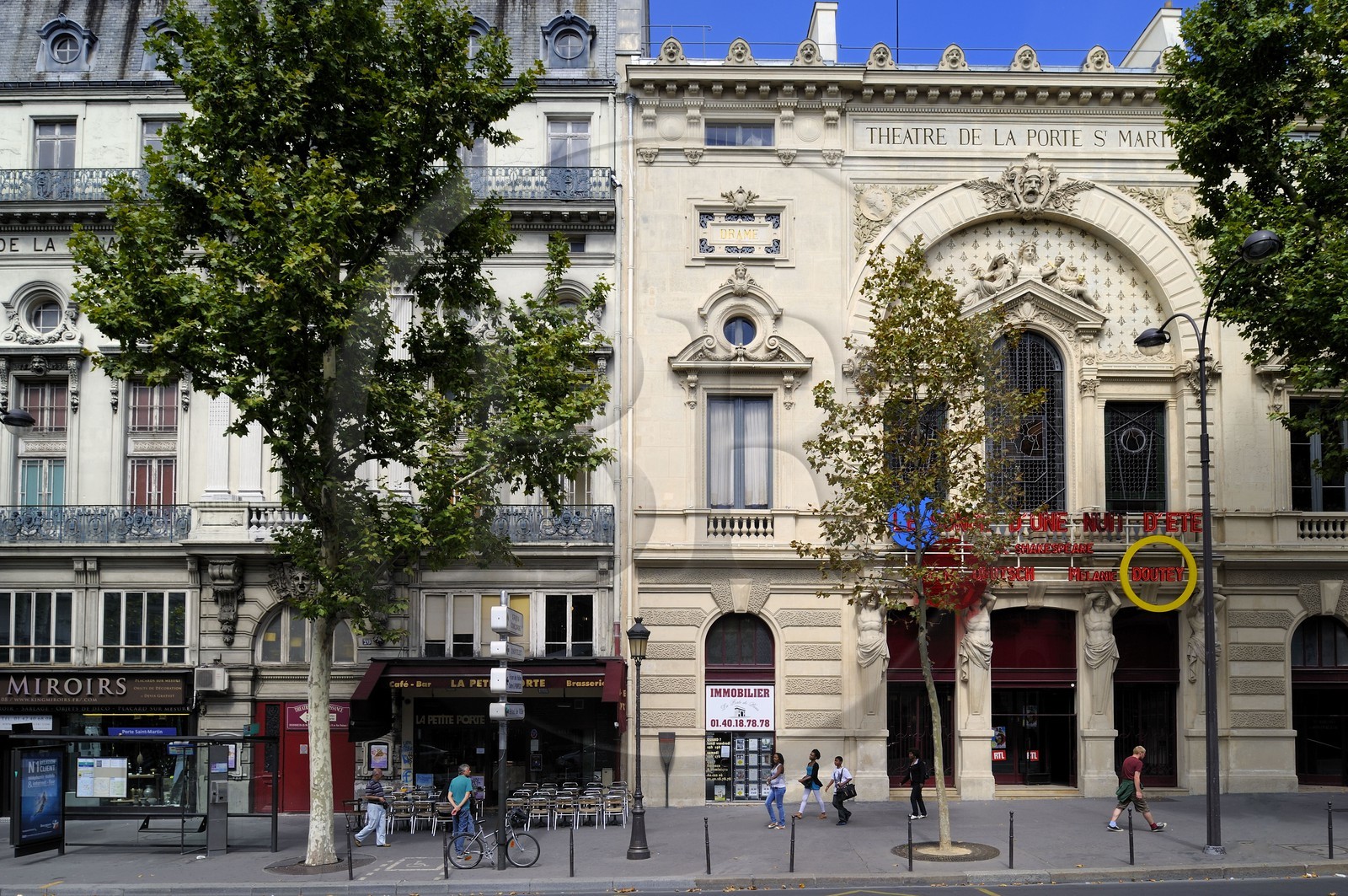 France, Paris (75), theatre de la porte Saint-Martin sur le boulevard Saint-Martin