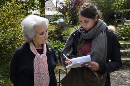 France, Yvelines, Montchauvet, shooting for the television of the Preferred Village of the French (Village Préféré des Français) with Stéphane Bern