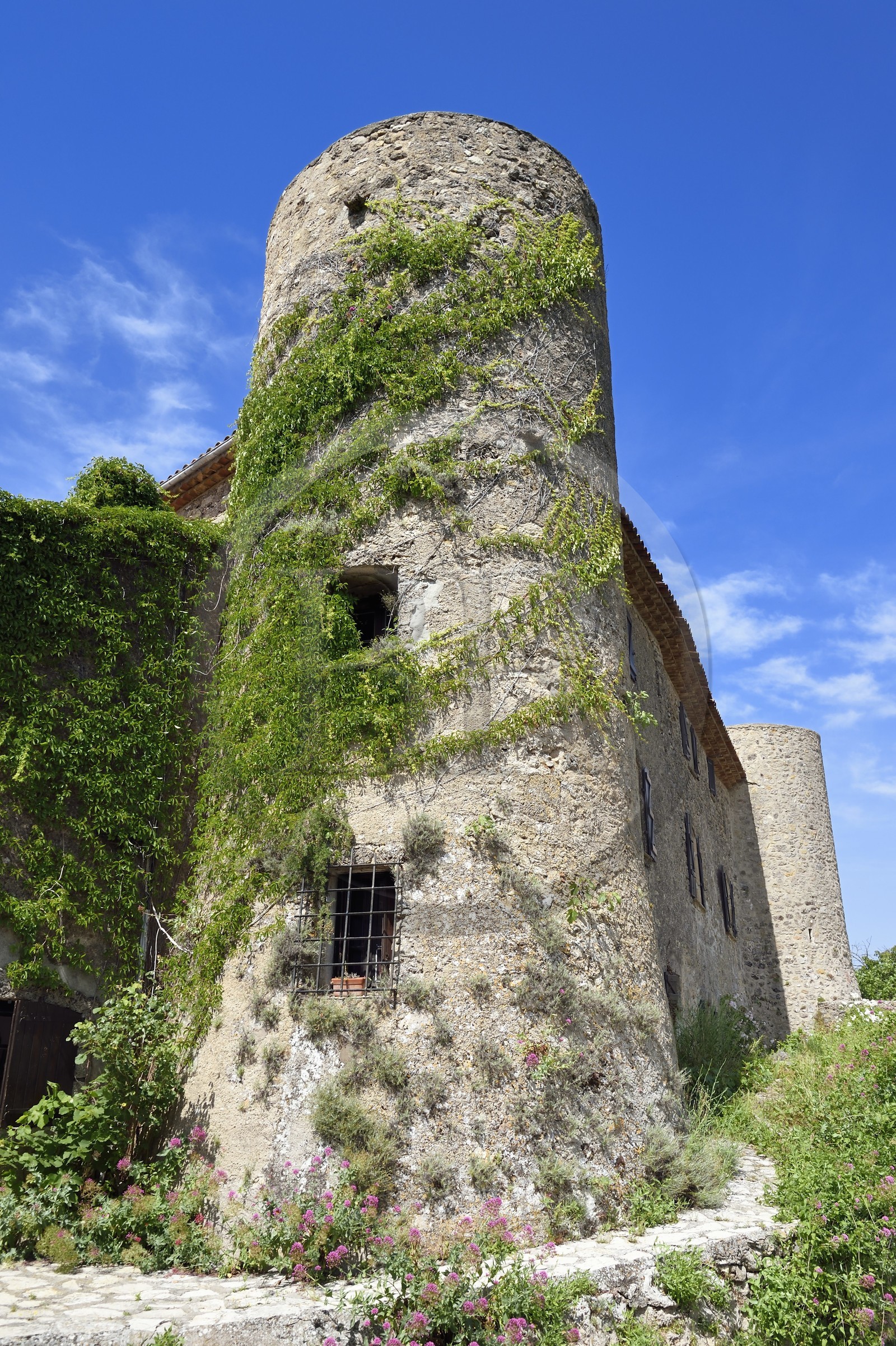 France, Var (83), La Dracénie, village de Tourtour, labellisé Les Plus Beaux Villages de France, vieux chateau dit de Laval du XIIème siècle transformé en habitation