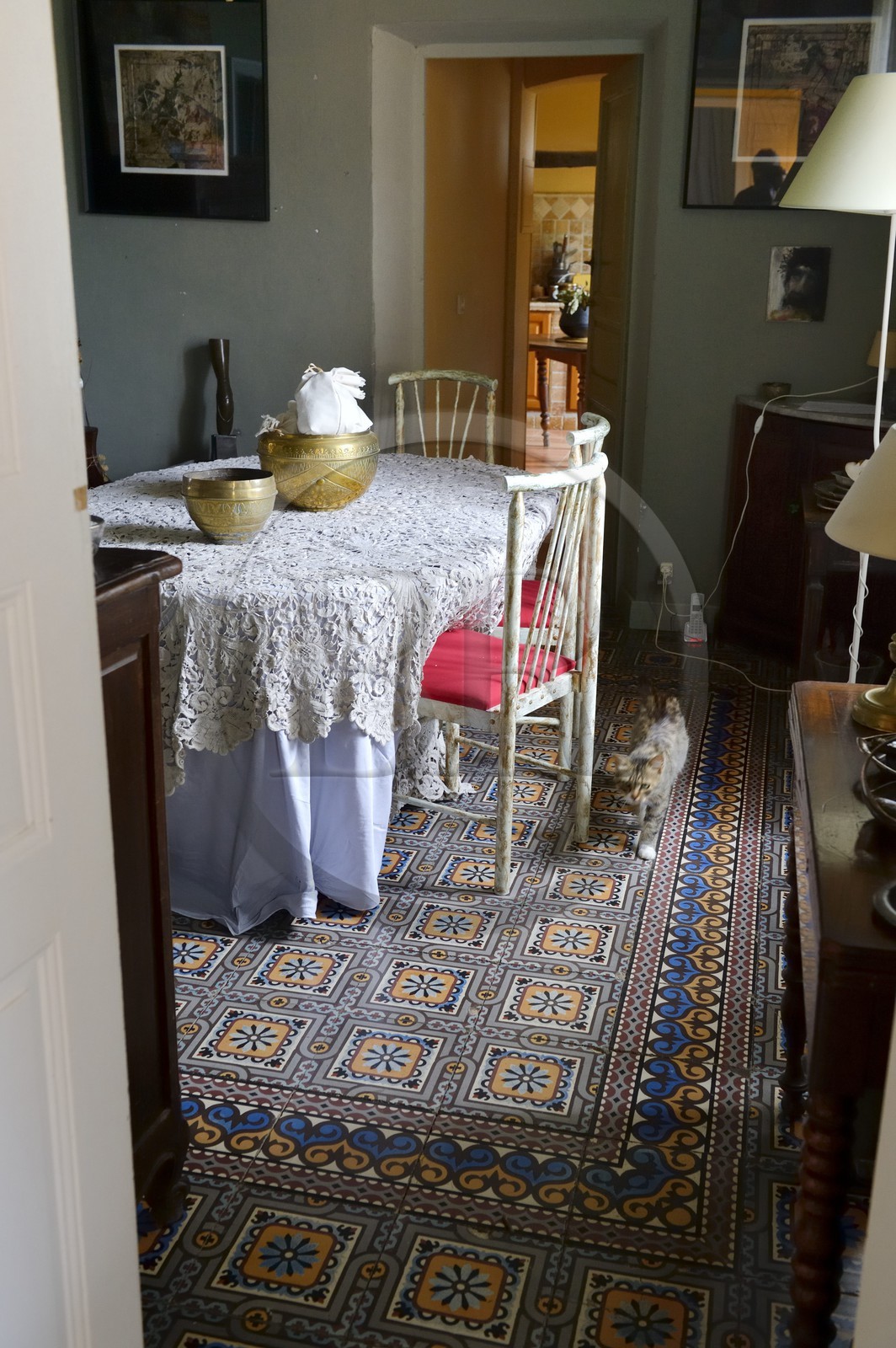 France, Haute-Corse (2B), Cap Corse, Sisco, le palais Gaspari-Ramelli (Palazzi ou Maison d'Americain de 1850) construit par le le docteur Santos (Toussaint) Gaspari qui fut gouverneur au Vénézuela, sol d'origine