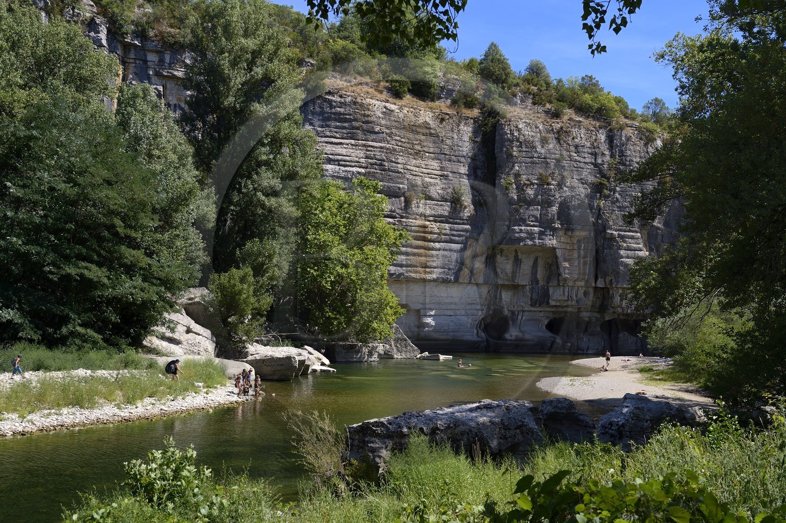 France, Ardeche, Gorges de l'Ardeche, Labeaume, La Beaume River Narrow Pass