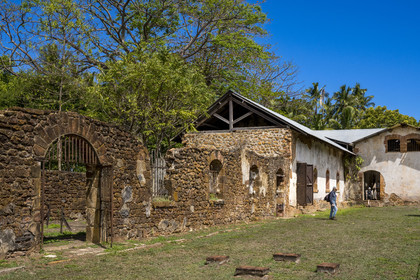 France, Guyane, Kourou, Iles du Salut, Ile Royale, le quartier disciplinaire du bagne pour les condamnés récalcitrants