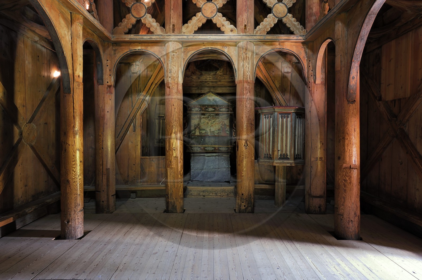 Norvège, comté de Sogn Og Fjordane, église en bois debout ou stavkirke (1130) de Borgund