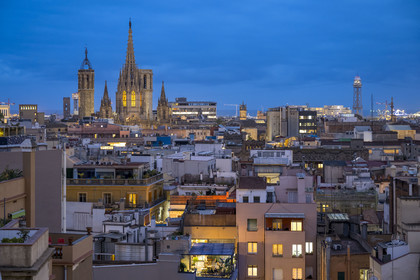 Espagne, Catalogne, Barcelone, quartier Barrio Gotico, cathédrale basilique métropolitaine de la Sainte-Croix et de Sainte Eulalie
