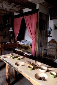France, Haute Savoie, Samoens area, Cessonnes, ecomuseum la ferme du clos parchet (farm), farm main room