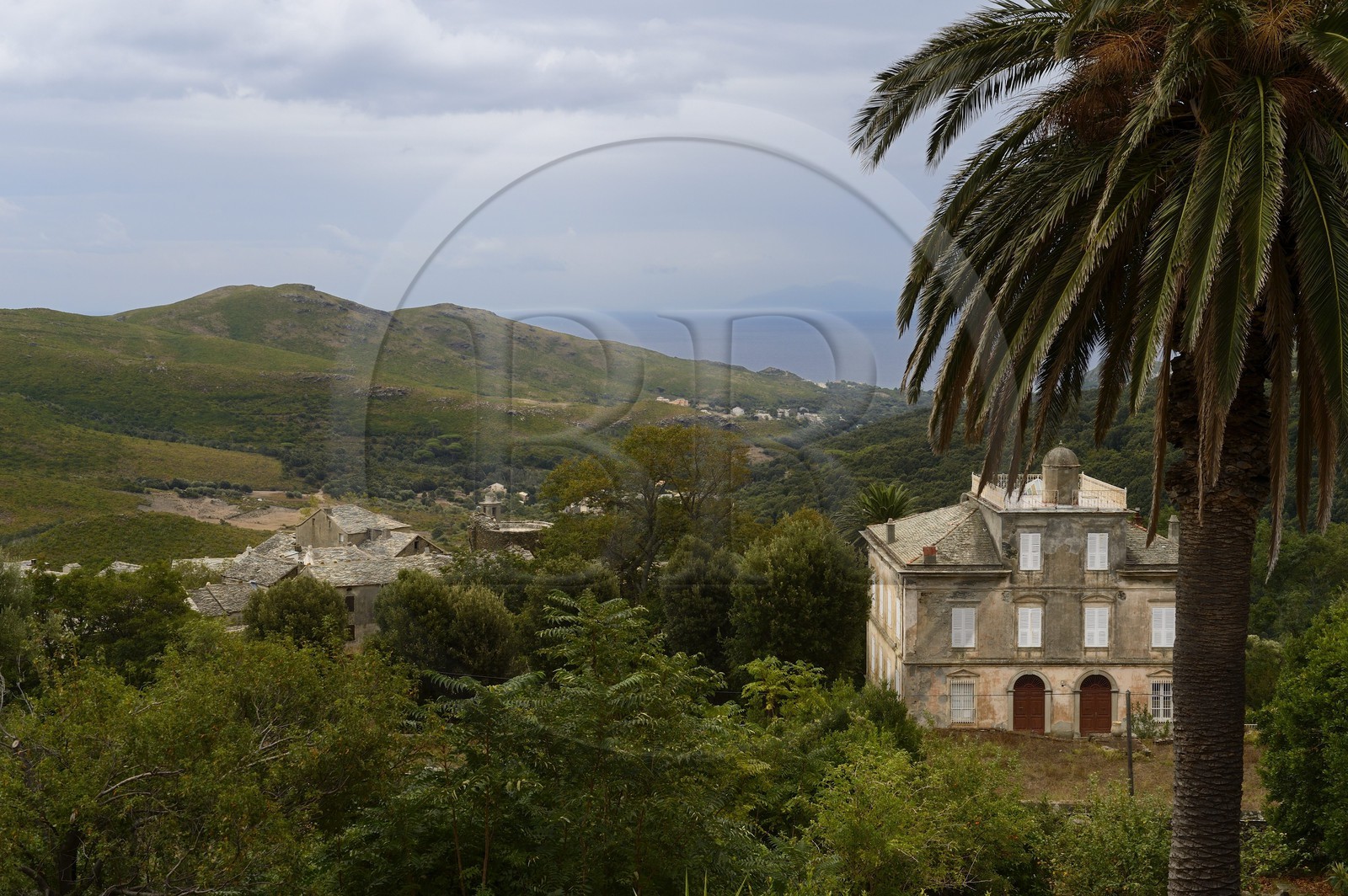 France, Haute-Corse (2B), Cap Corse, Sisco, Villa Padovani (Palazzi ou Maison d'Americain de 1890) qui a fait fortune à Porto-Rico