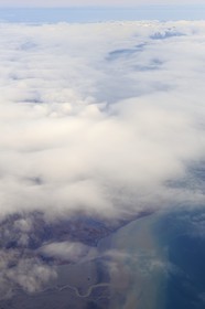 Norvège, Svalbard, glacier de la région sud du Spitzberg (vue aérienne)