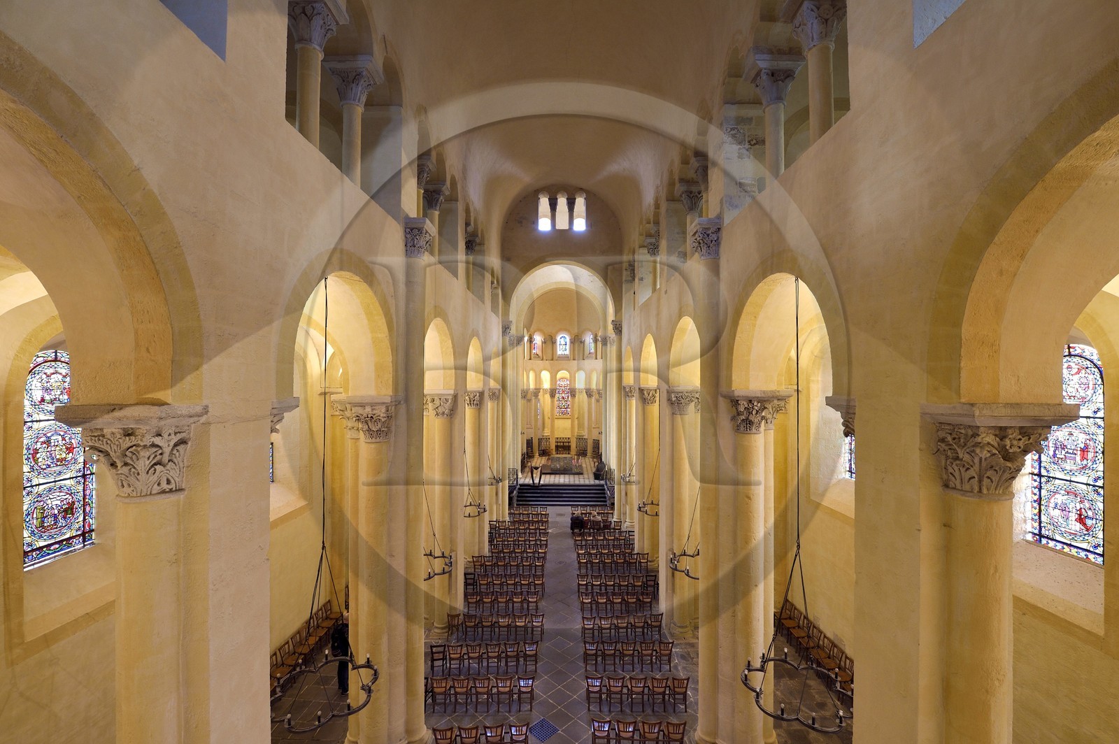 France, Puy de Dome, Clermont Ferrand, Notre-Dame-du-Port basilica in Auvergne Romanesque style, listed as a UNESCO World Heritage Site under the Routes of Saint-Jacques-de-Compostelle in France
