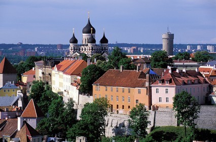 Estonia (Baltic States), Harju Region, Tallinn, European Capital of Culture 2011, the upper city, Toompea mound, the upper city overhangs the old town