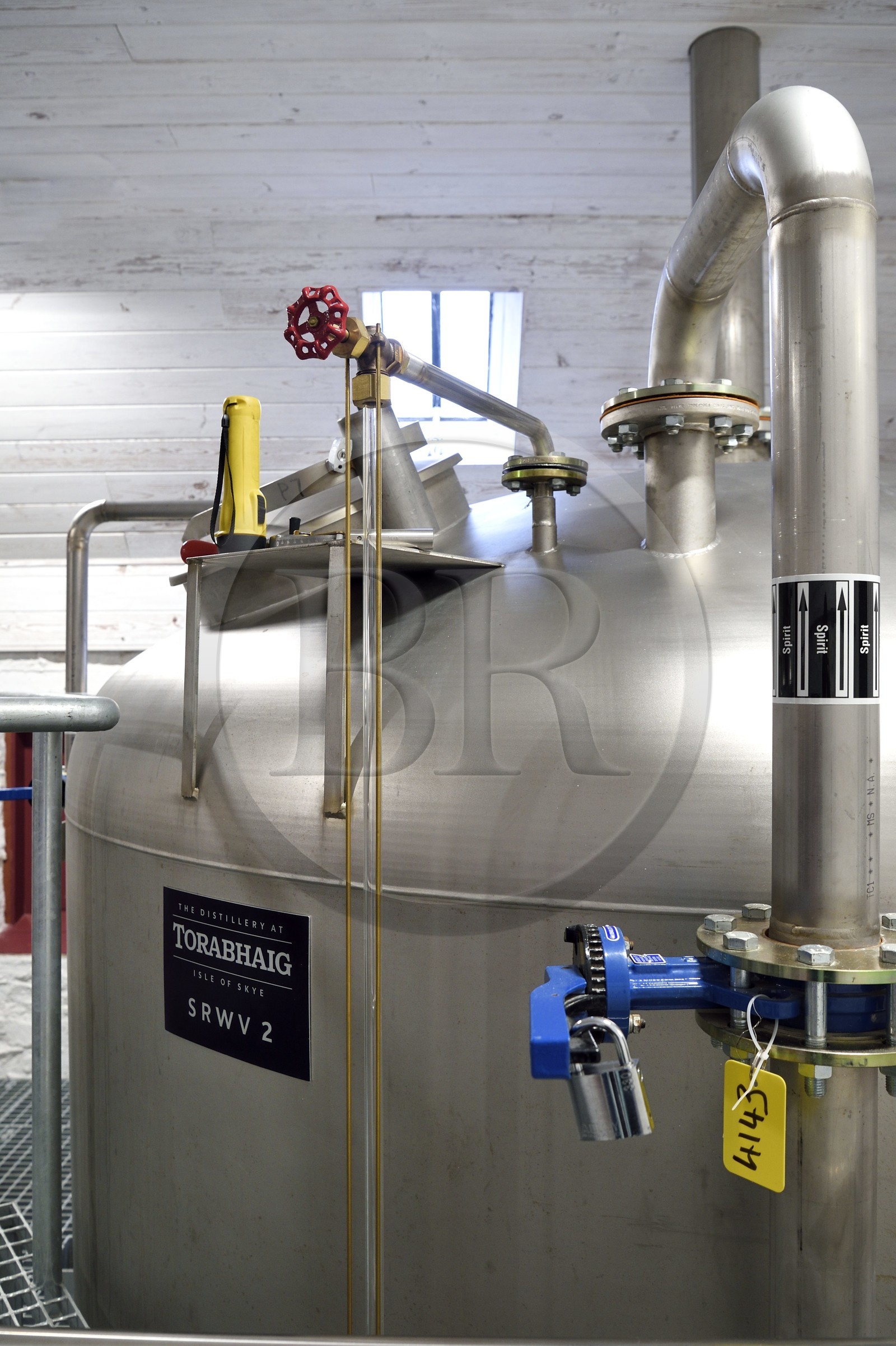 United Kingdom, Scotland, Highlands, Hebrides, Isle of Skye, Teangue, Torabhaig whisky Distillery, Wash distillation in alambics