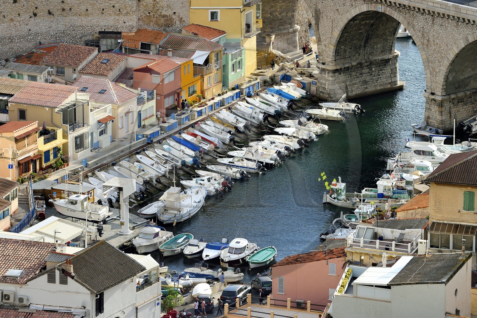 France, Bouches-du-Rhône (13), Marseille, quartier d'Endoume, le Vallon des Auffes