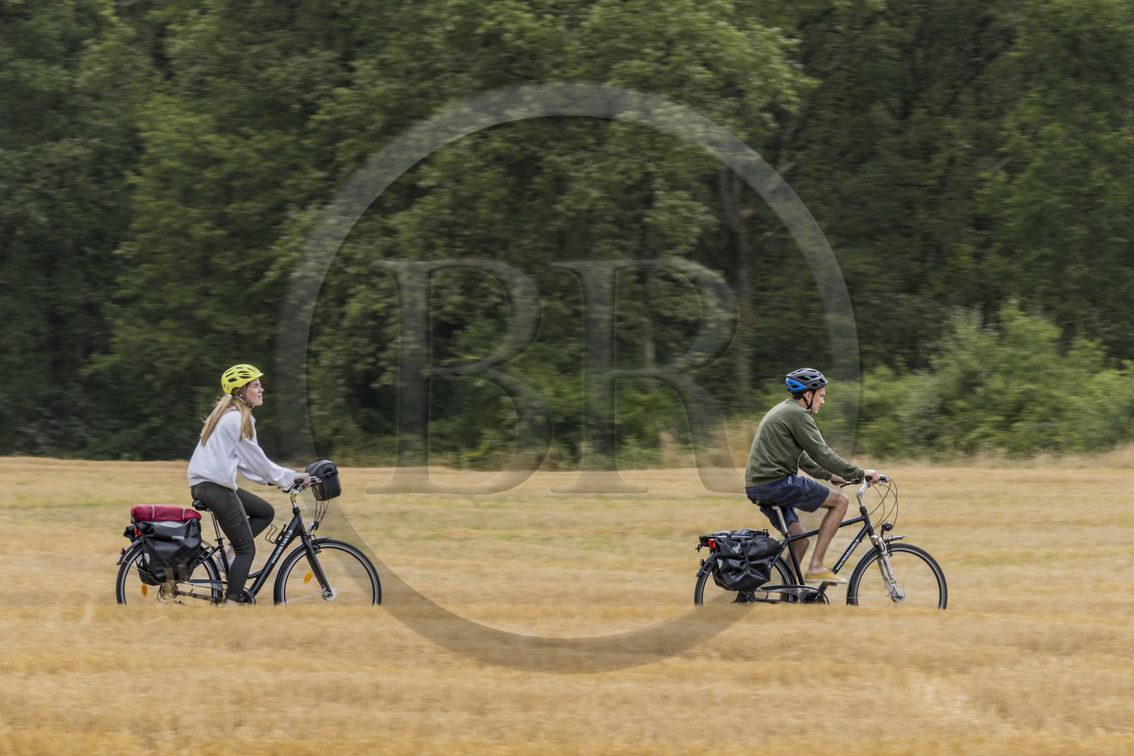 France, Maine-et-Loire (49), vallée de la Loire classée au Patrimoine Mondial par l'UNESCO, Saumur vers Saint-Hilaire, randonnée à bicyclette