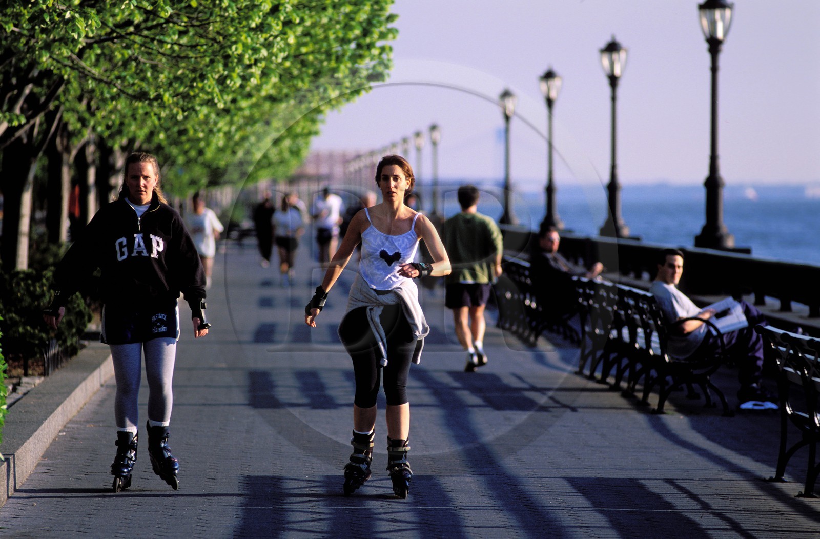 United States, New York City, Lower Manhattan, Battery Park City Waterfront esplanade