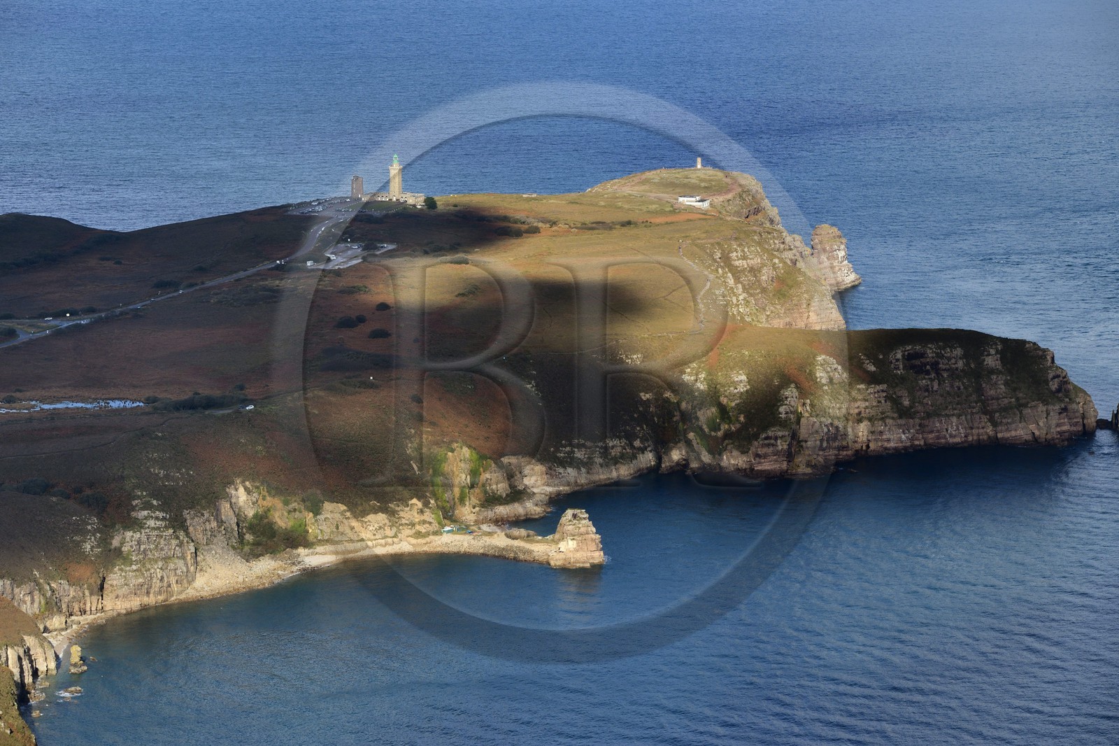 France, Cotes d'Armor, Plevenon, Cap Frehel (aerial view)