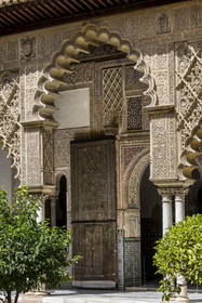 Spain, Andalusia, Seville, the Alcazar of Seville (Reales Alcazares de Sevilla), listed as World Heritage by UNESCO, Palais mudéjar ou de Pierre Ier, the Maidens Courtyard (Patio de las Doncellas)