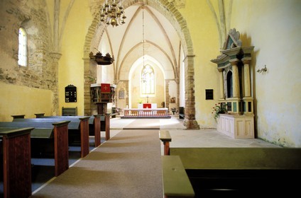 Estonie (Pays Baltes), île de Muhu, église de Liiva