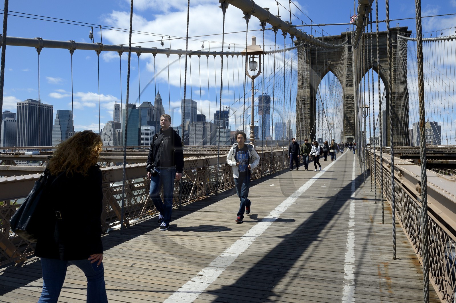 Etats-Unis, New York, Manhattan, le pont de Brooklyn