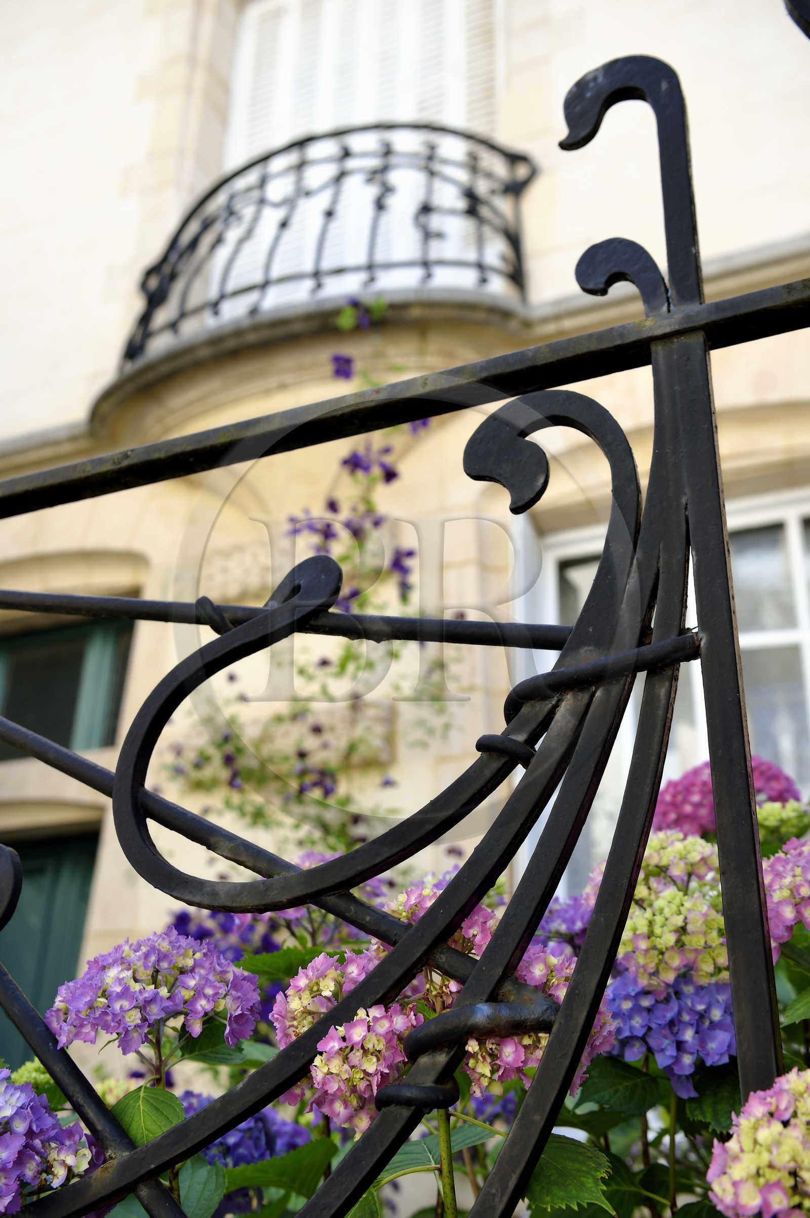 France, Meurthe-et-Moselle (54), Nancy, rue Félix Faure, maison de lotissement Art Nouveau de l'architecte Cesar Pain, ferronerie de la cloture