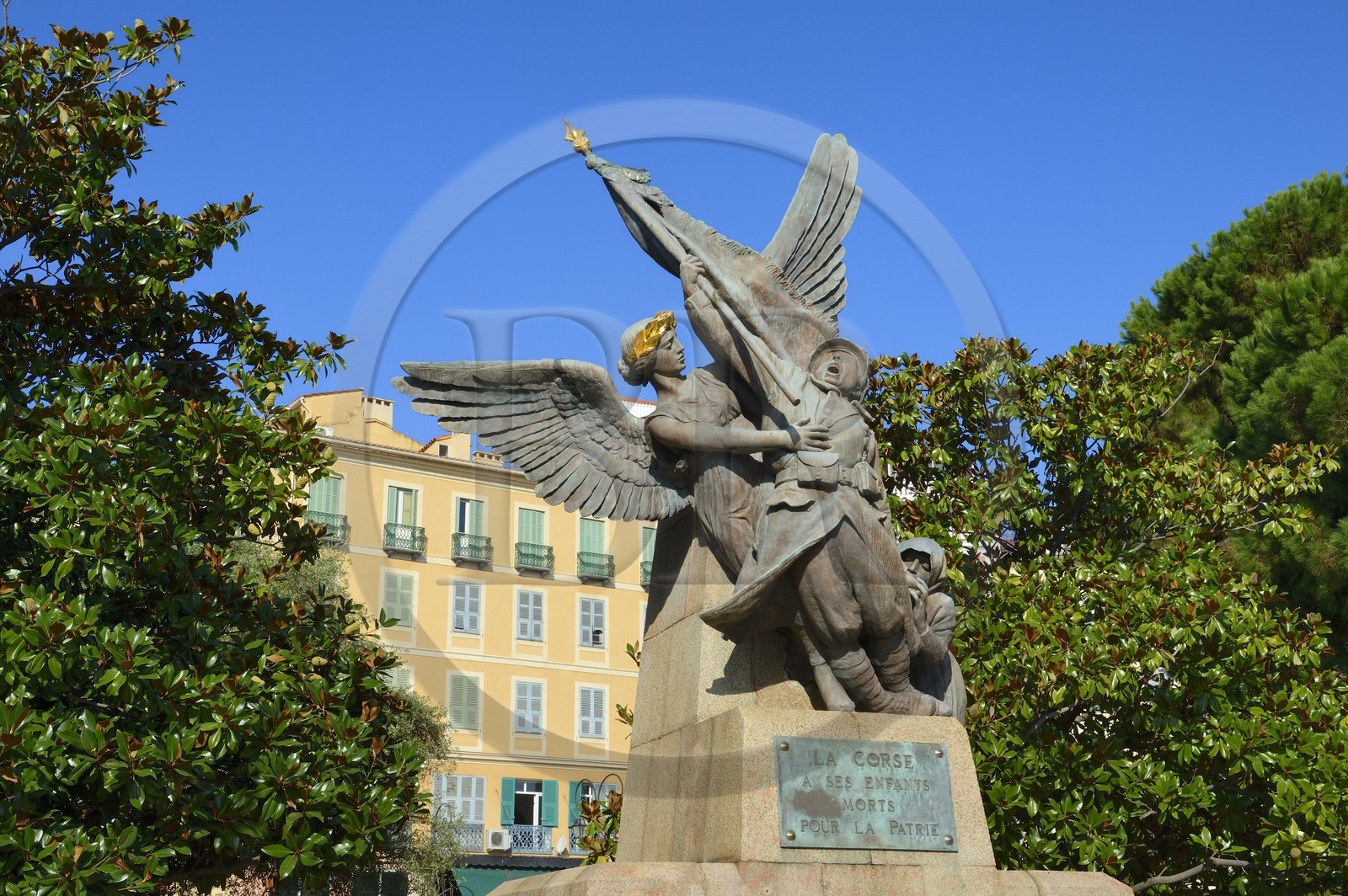 France, Corse du Sud, Ajaccio, the war memorial in the square Cesar Campinchi