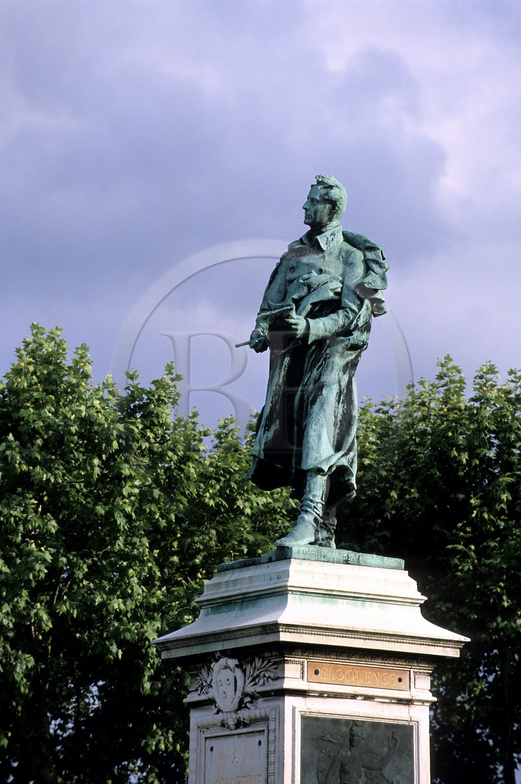 France, Saône-et-Loire (71), Mâcon, statue de Lamartine sur l'esplanade de Lamartine