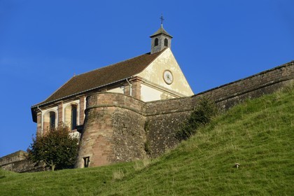 France, Moselle (57), parc régional des Vosges du nord, Bitche, la citadelle fortifiée par Vauban, la chapelle