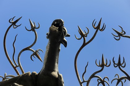 France, Paris (75), île de la Cité, la cathédrale Notre-Dame, gargouille de la flèche