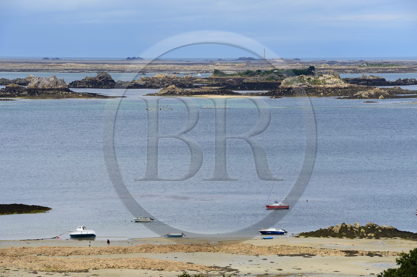 France, Côtes-d'Armor (22), Pointe de l'Arcouest, phare des Héaux de Bréhat