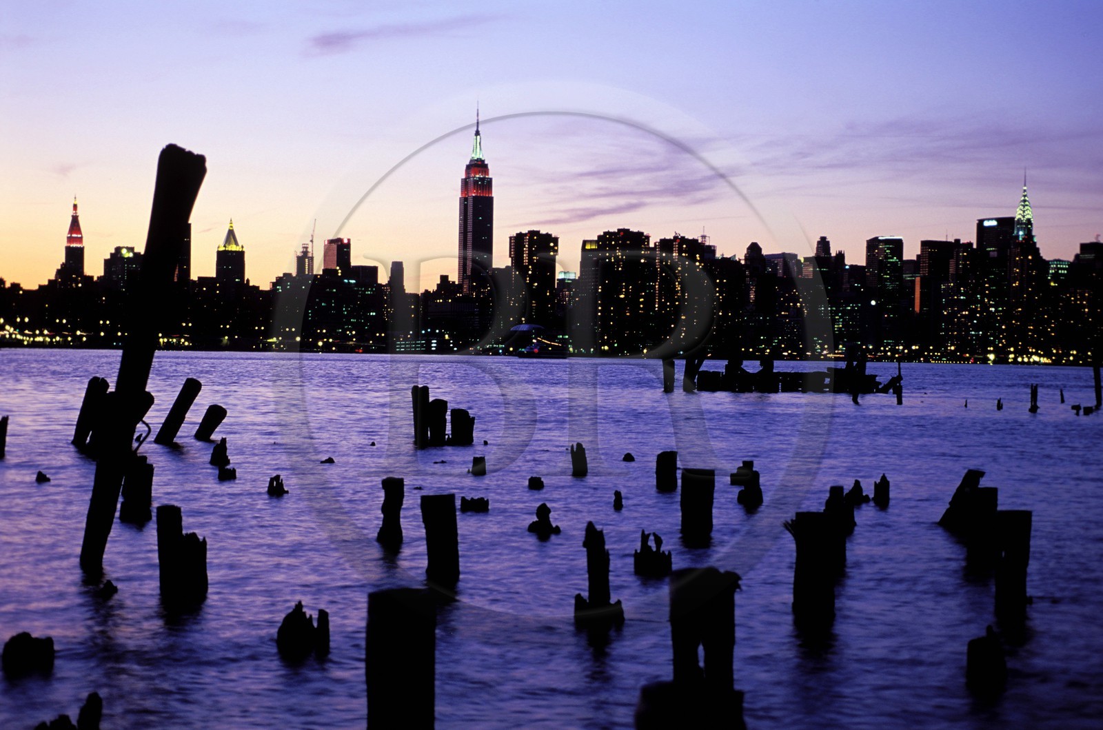 United States, New York City, Manhattan, Midtown, Empire State Building and the East River