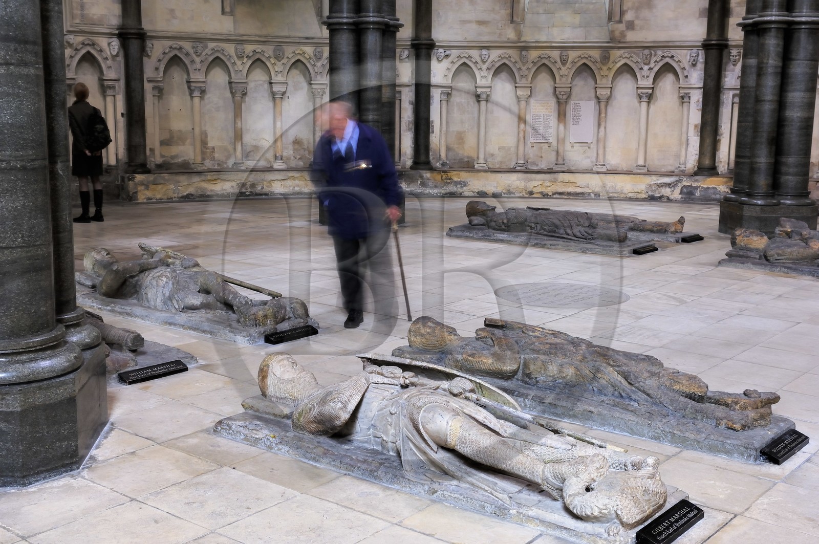 Royaume-Uni, Angleterre, Londres, Temple Church, gisants de 9 chevaliers de l'ordre des templiers à l’intérieur de la rotonde