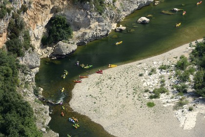France, Ardeche, Ardeche Gorges, 30 km long from Vallon Pont d'Arc to Saint Martin d'Ardeche