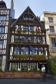 France, Seine Maritime, Rouen, place du Vieux Marché, the restaurant La Couronne in a half-timbered house from 1345 is the said to be the oldest inn in France