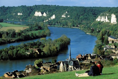 France, Eure, river Seine and Les Andelys village