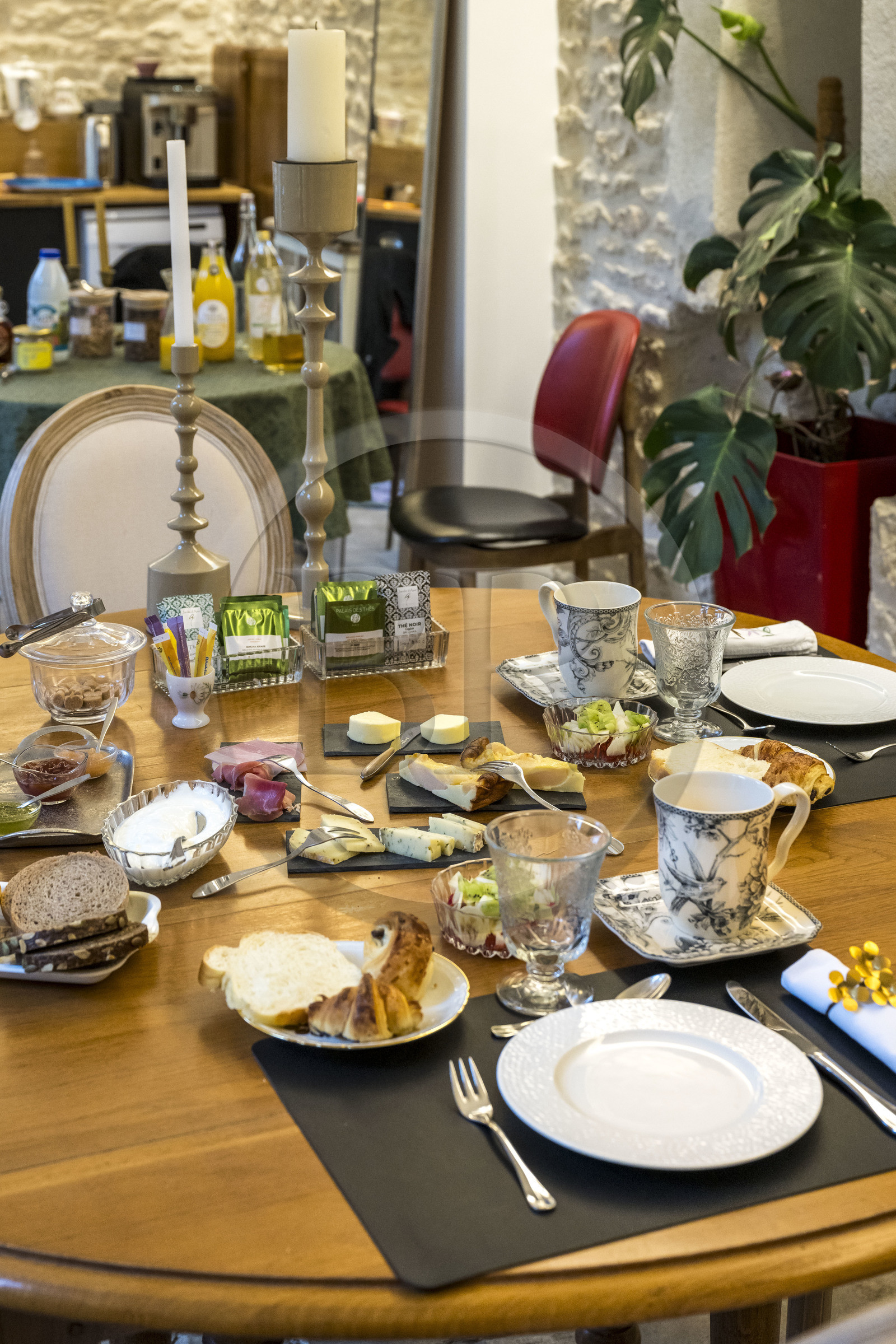 France, Vendée (85), Maillezais, la maison d'hotes La Parenthèse, le petit déjeuner
