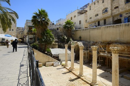 Israel, Jerusalem, holy city, the old town listed as World Heritage by UNESCO, the jewish quarter, the Cardo was the main street during the Byzantine period