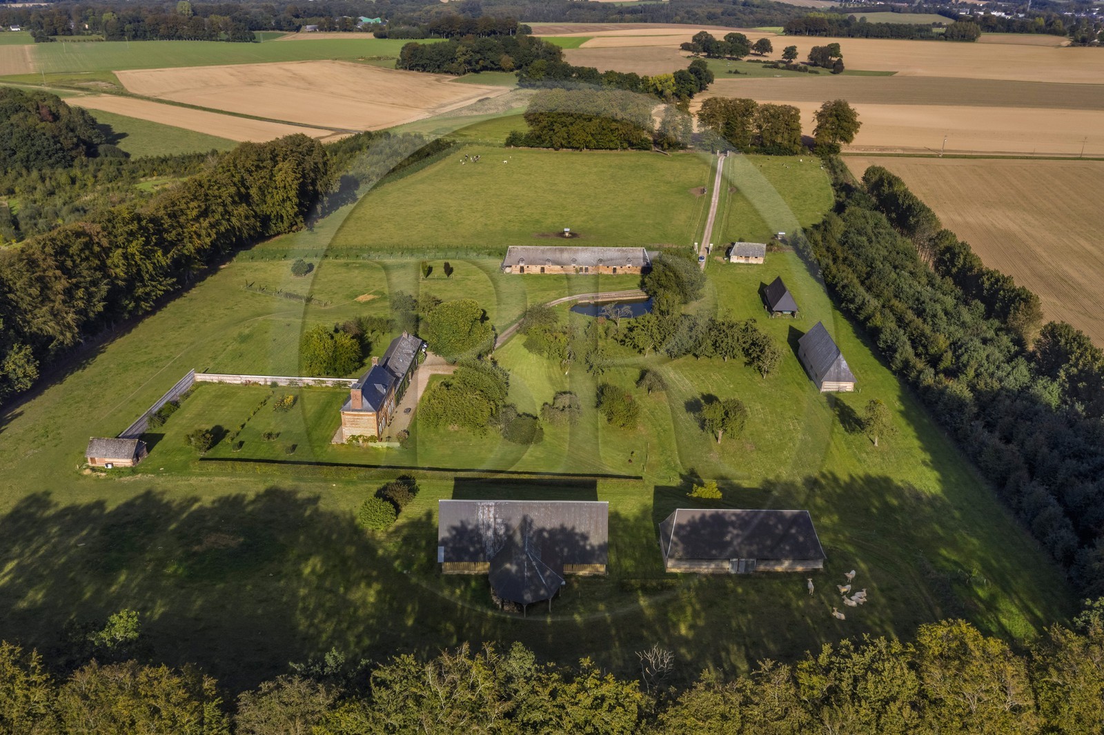 France, Seine-Maritime (76), Pays de Caux, Harcanville, clos masure La Bataille