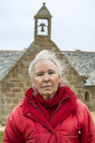 France, Cotes-d'Armor, Cote de Granit Rose, Perros-Guirec, Ploumanac'h, the Saint-Guirec chapel, Josette Le Guluch, president of the Association from the Pardon de Saint-Guirec