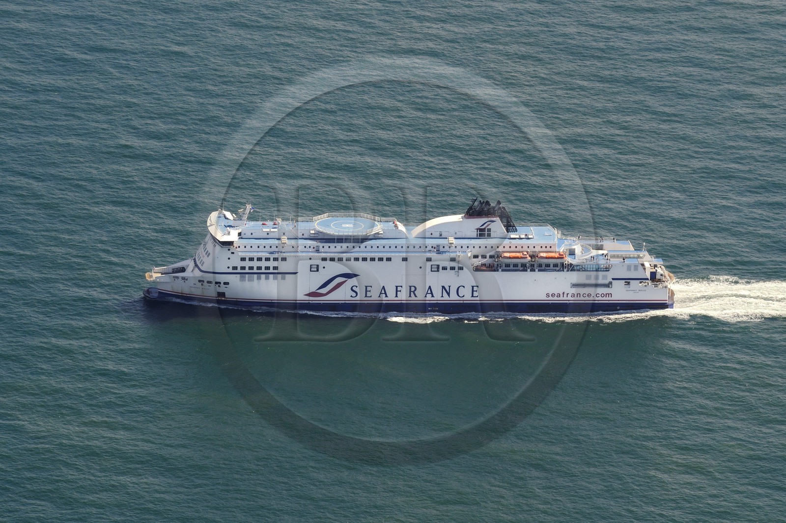 France, Pas de Calais, Seafrance ferry between France and England in the English Channel (aerial view)