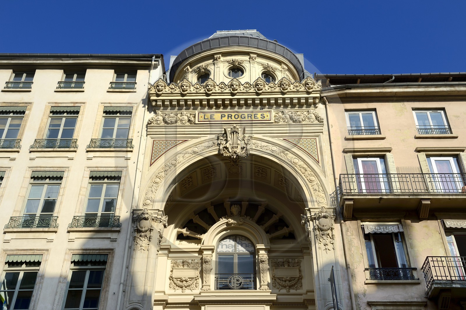 France, Rhone, Lyon, historical site listed as World Heritage by UNESCO, rue de la République, the former headquarters of the newspaper Le Progres, now occupied by Fnac Bellecour