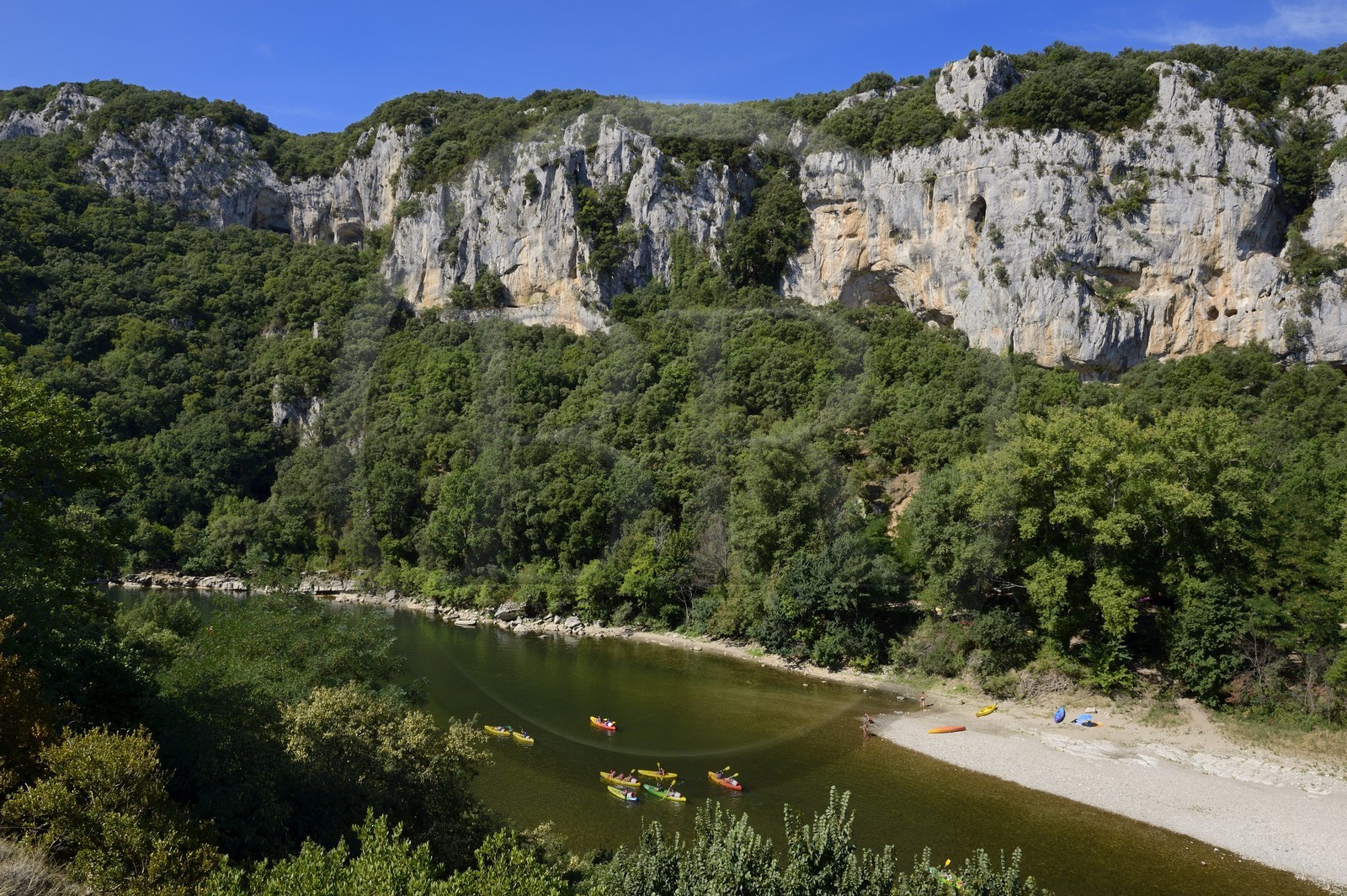 France, Ardeche, Gorges de l'Ardeche at Vallon Pont d'Arc