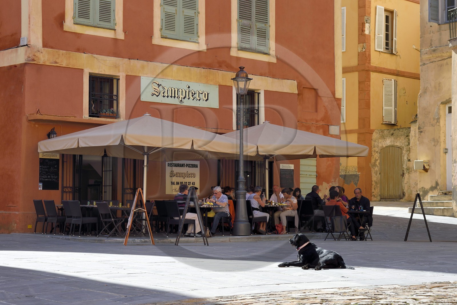 France, Haute Corse, Bastia, the Citadel district of Terra Nova, restaurant on the Dungeon place